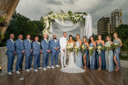 Surrounding yourself with the ones who have cheered for your love story every step of the way is priceless. Having your closest friends by your side as you say 'I do' makes the celebration feel complete, joyful, and filled with warm memories