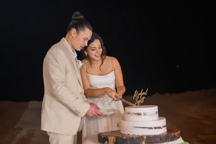Sharing the very first sweet moment of your new journey. Surrounded by warm tropical night breezes in Puerto Vallarta, the cake-cutting tradition captures the joy, romance, and pure sweetness of celebrating your happily ever after